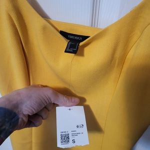 NWT daffodil buttercup yellow mini dress forever 21 size small